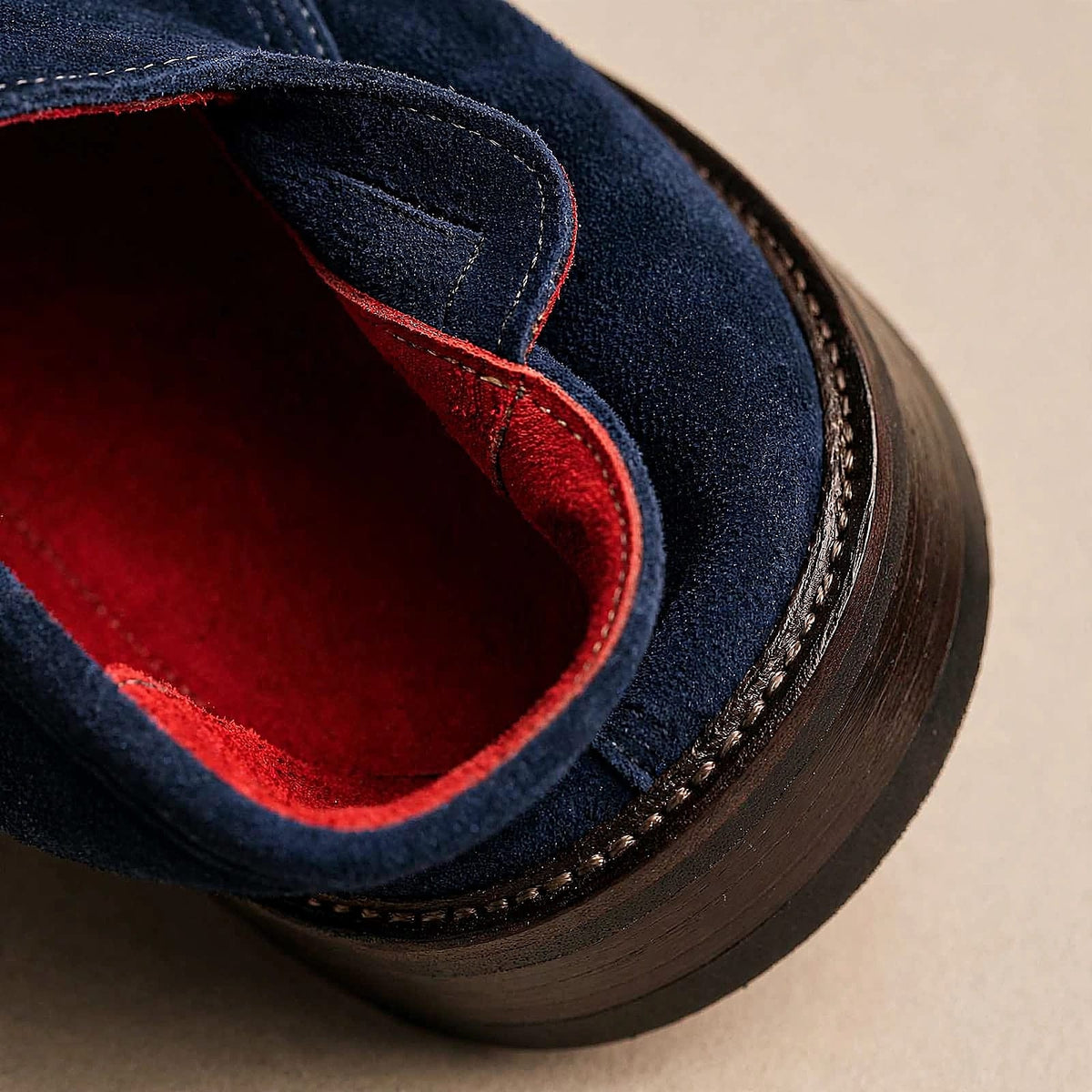 Cobbler India Men's Penny Loafers Navy Suede