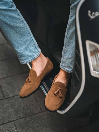 Cobbler India Tassel Loafers Tobacco Suede