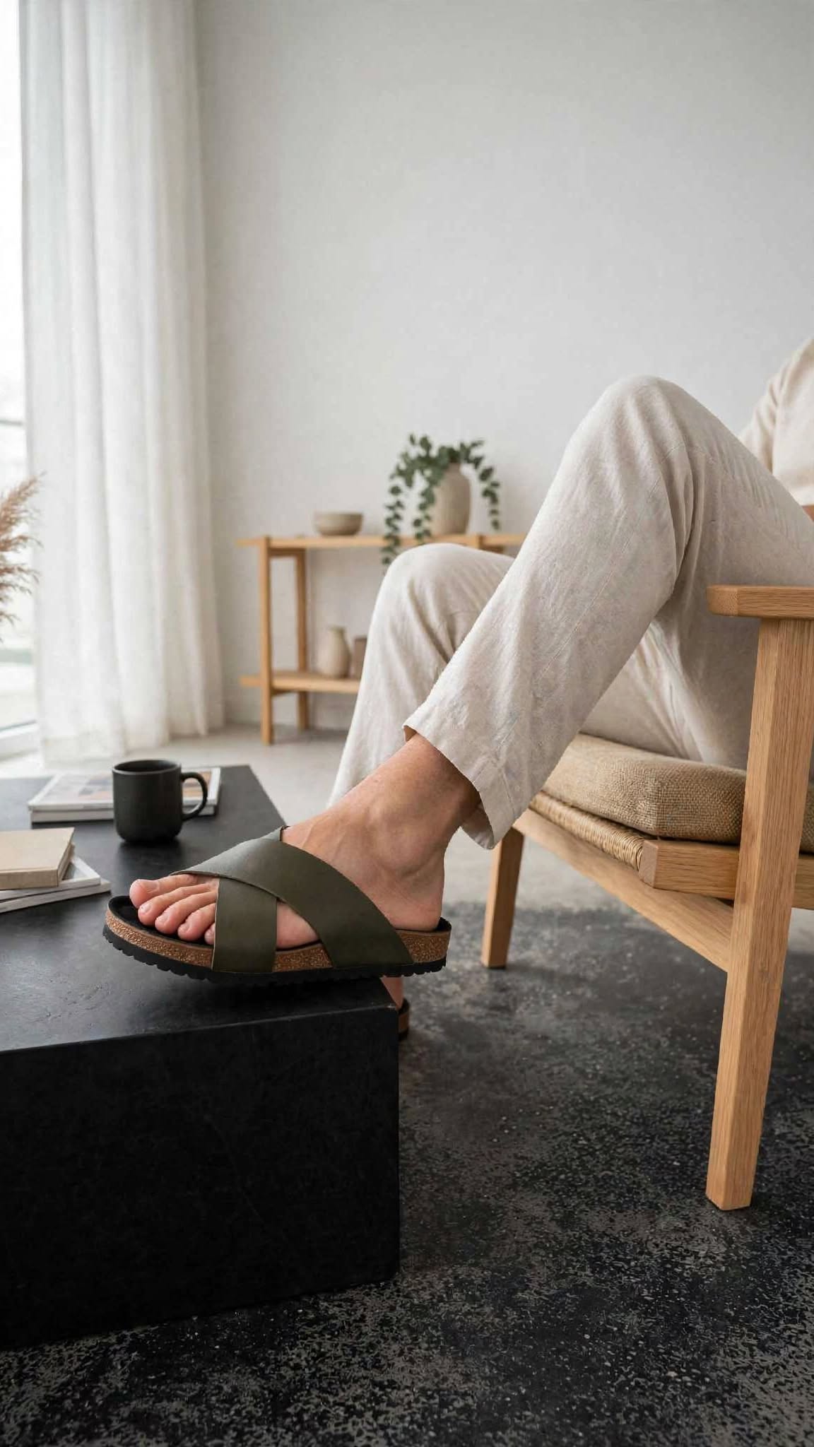 Premium  Cork Footbed Slip-On Sandals
