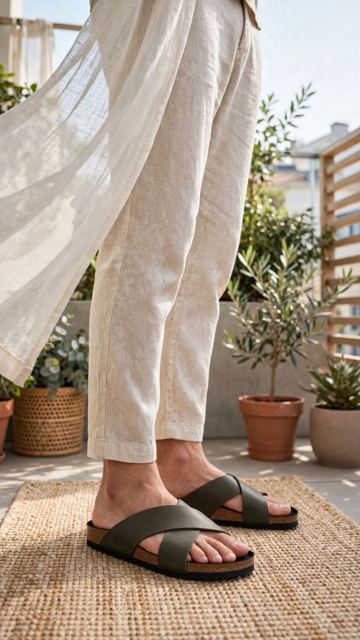 Premium  Cork Footbed Slip-On Sandals