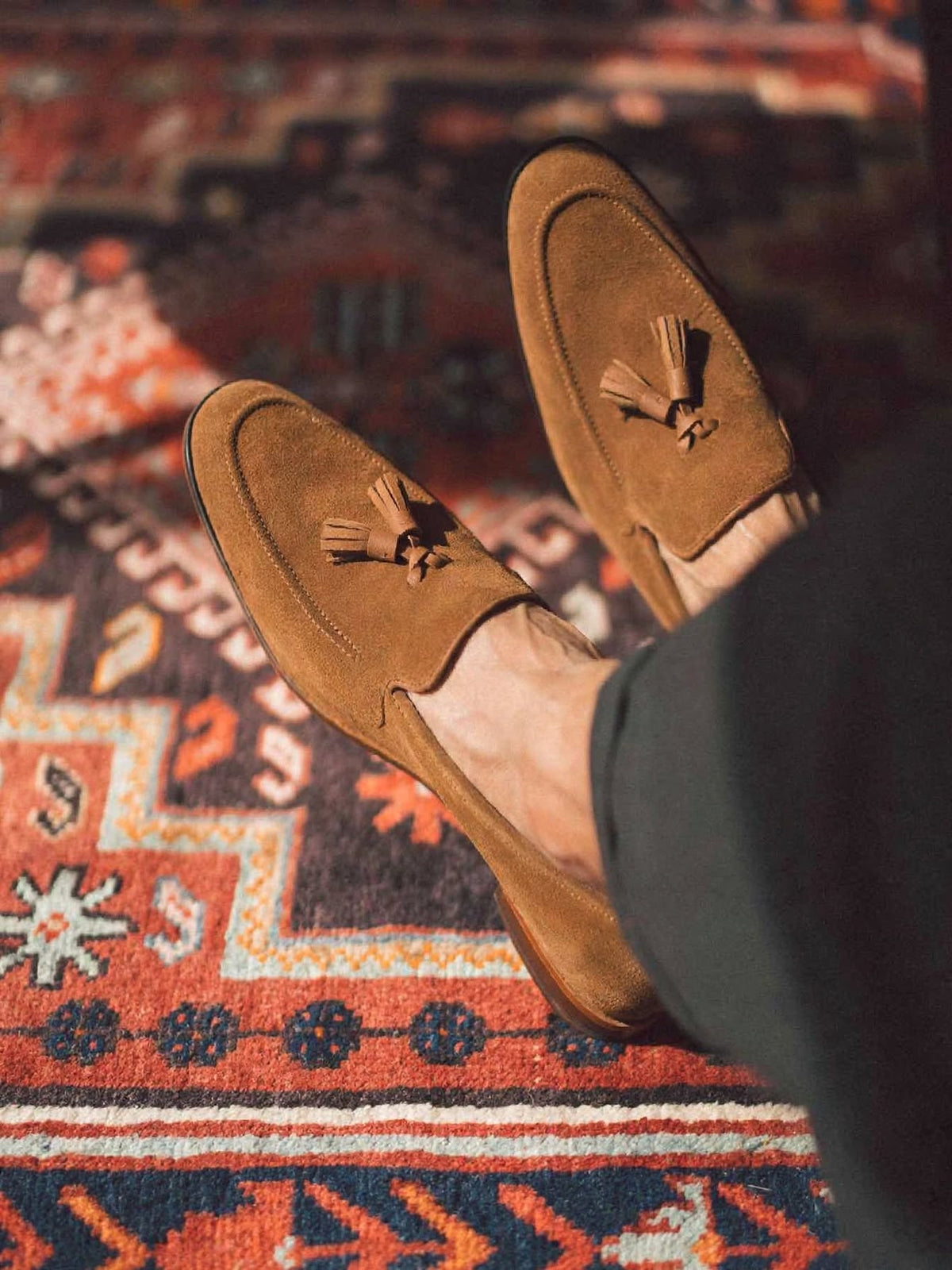 Cobbler India Tassel Loafers Tobacco Suede