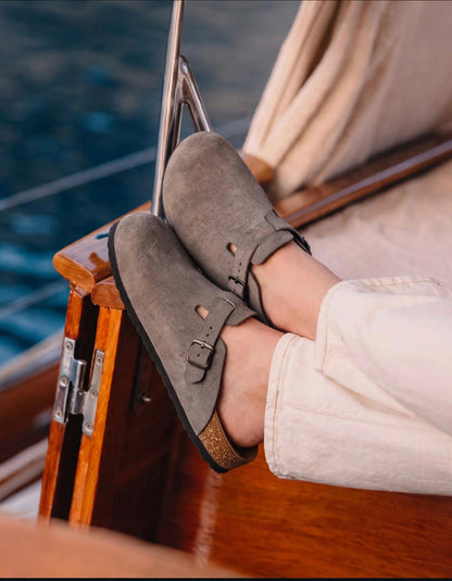 Premium Suede Cork Footbed Slip-On Clogs