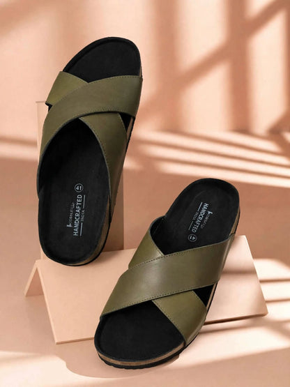 Premium Cork Footbed Slip-On Sandals